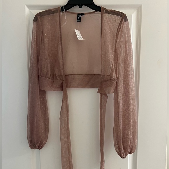 WINDSOR GLITTER TIE FRONT TOP - Picture 1 of 12